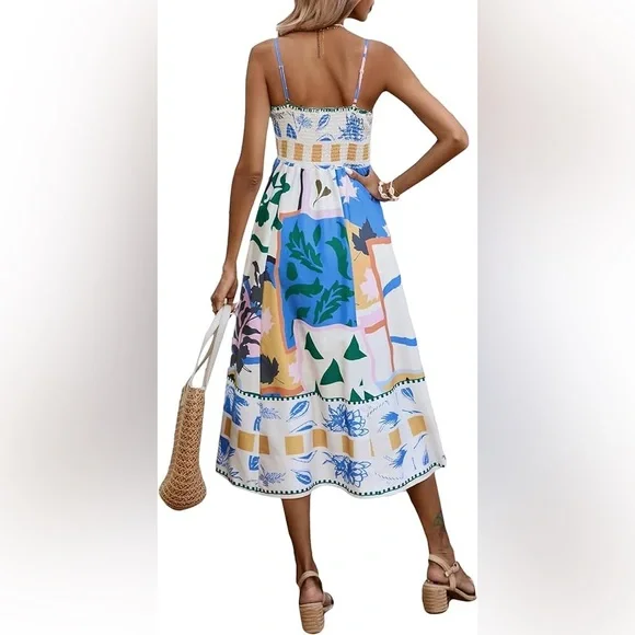 Wrinkle-Free Floral Print Dress - Large - Picture 3 of 3